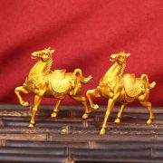 Golden War Horse Desktop Decoration Home Office Craftwork Metal Alloy Horse Success Zodiac Ornament - Image 4