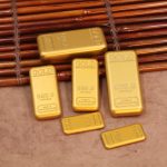 Handmade Solid Sand Gold Bar Decorative Home Decoration Symbolic Display Piece Simulation Props Gold Sample Township Ruler