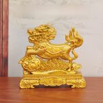 Office Desktop Decoration Sand Gold麒麟 Sculpture Lucky Spirit Beast Money麒麟 Artwork Craft Good Luck Fortune Symbol