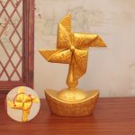 Creative Metal Craft Ornament ShaJinBaiFu Wind Water Prosperity Wealth Attracting Tabletop Decoration Turnable Windmill