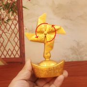 Creative Metal Craft Ornament ShaJinBaiFu Wind Water Prosperity Wealth Attracting Tabletop Decoration Turnable Windmill - Image 2