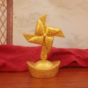 Creative Metal Craft Ornament ShaJinBaiFu Wind Water Prosperity Wealth Attracting Tabletop Decoration Turnable Windmill - Image 4