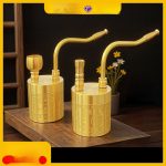 Portable Short Copper-Bronze Smoking Pipe Vintage Style旱烟/雪茄 Two-In-One Multi-Functional Design by BaiFu
