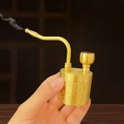 Portable Short Copper-Bronze Smoking Pipe Vintage Style旱烟/雪茄 Two-In-One Multi-Functional Design by BaiFu - Image 2