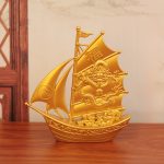 Sahjinxiang Long One Sailing Smooth Metal Craft Ornament Office Front Desk Decorations Home Display Gifts