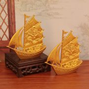 Sahjinxiang Long One Sailing Smooth Metal Craft Ornament Office Front Desk Decorations Home Display Gifts - Image 2