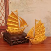 Sahjinxiang Long One Sailing Smooth Metal Craft Ornament Office Front Desk Decorations Home Display Gifts - Image 3