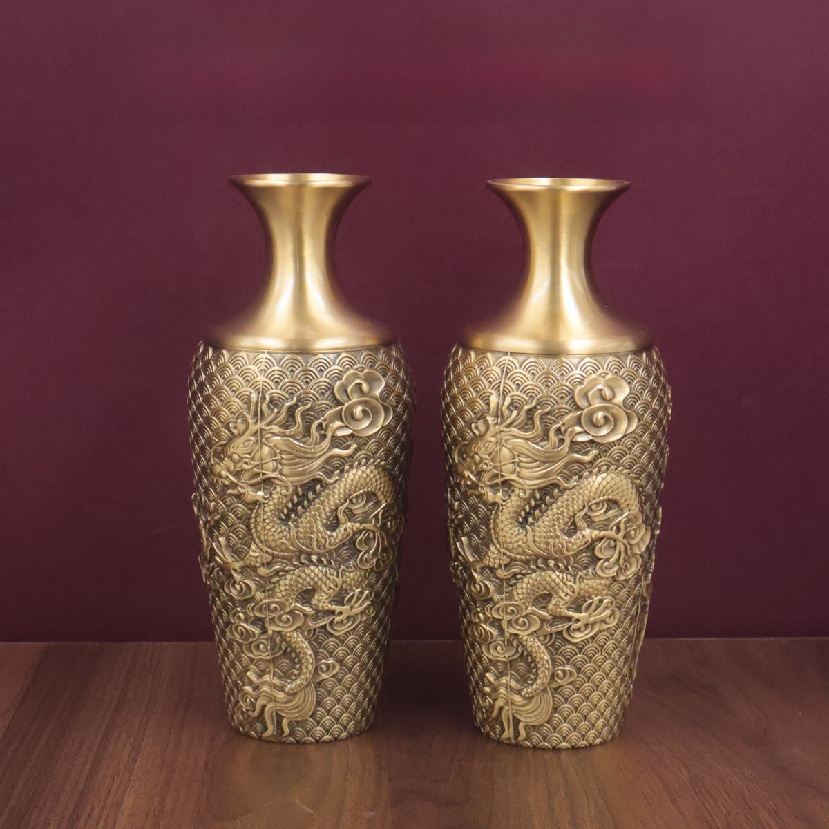 LA-975645247161_img0 Bronze Fish Leaping Over The Dragon Gate Vase Creative Living Room Study Entrance Decorative Copper Ornaments For Flowers And Dried Flowers - Image 1