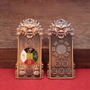 General Tiger Head Talisman Pendant BaGua JiWo GaoBai TianShui FuRun Custom Metal Craft Ornament For Good Luck