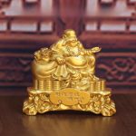 Leibei Buddha Wealth Attracting Ornaments Home Living Room Decorations Opening Ceremony Gifts Golden Color Wholesale