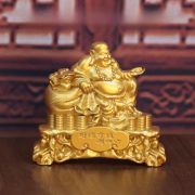 Leibei Buddha Wealth Attracting Ornaments Home Living Room Decorations Opening Ceremony Gifts Golden Color Wholesale