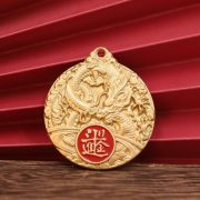 Bronze Relief Dragon Pattern Keychain Tag Wealth Attracting Good Fortune Pendant For Men Women Wholesale Custom Metal Craft - Image 3