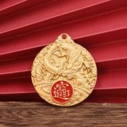 Bronze Relief Dragon Pattern Keychain Tag Wealth Attracting Good Fortune Pendant For Men Women Wholesale Custom Metal Craft - Image 4