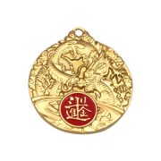 Bronze Relief Dragon Pattern Keychain Tag Wealth Attracting Good Fortune Pendant For Men Women Wholesale Custom Metal Craft - Image 5