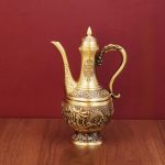 Large Brass Inlay Dragon And Phoenix Liquor Pot Vintage Home Decorations Altar Large Brass Kettle Gift Alcohol Utensils Brass Ornaments
