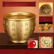 Bronze Rice Tub Full Copper Fortune Attracting Brass Creative Home Decor Living Room Tabletop Ornament Wealth Gathering Basin - Image 2