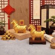 Instant Fortune Spinning Tile Ornament for Living Room Entrance Office Decorations Chinese New Year Gift Metal Craft