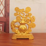 Sajin Wanshi Fu Lu Office Living Room Decorative Ornaments Crafts Wealth Attracting Bao Yu Money Bag Rotating Metal Artwork