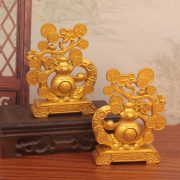 Sajin Wanshi Fu Lu Office Living Room Decorative Ornaments Crafts Wealth Attracting Bao Yu Money Bag Rotating Metal Artwork - Image 3