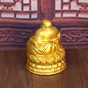 Nile Buddha Golden Seated Lotus Laughing Buddha Ornament Metal Craft for Living Room Office Entrance Customizable Gift - Image 2
