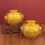 Bronze Cast Golden Tiger Head Dragon Vase Double Dragon Pearl Play Carving Wealth Attraction Ornamental Crafts Display Piece