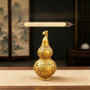 Bronze Hollow Carved Gourd Ornament Wealth Attraction Living Room Decor Entrance Hall Office Decoration Wholesale