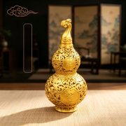 Bronze Hollow Carved Gourd Ornament Wealth Attraction Living Room Decor Entrance Hall Office Decoration Wholesale - Image 3