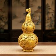 Bronze Hollow Carved Gourd Ornament Wealth Attraction Living Room Decor Entrance Hall Office Decoration Wholesale - Image 4