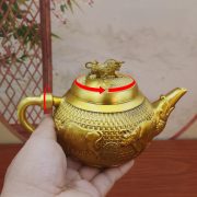 Bronze Five Bull Teapot Rotating Desktop Decoration for Living Room Office Handmade Copper Artifacts Tea Pot Ornament - Image 3