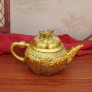 Bronze Five Bull Teapot Rotating Desktop Decoration for Living Room Office Handmade Copper Artifacts Tea Pot Ornament - Image 4