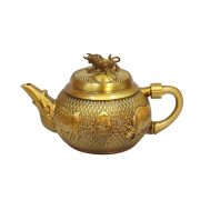 Bronze Five Bull Teapot Rotating Desktop Decoration for Living Room Office Handmade Copper Artifacts Tea Pot Ornament - Image 5