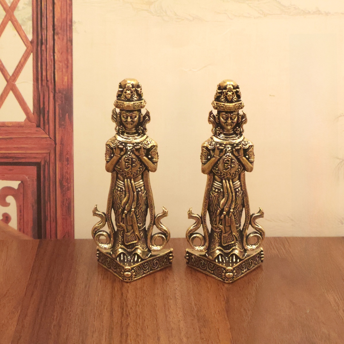 LA-989010371837_img0-1 Handmade Brass Zakyram Buddha Statue Premium Quality Tibetan Style Desktop Decoration Ornaments Wholesale Custom Metal Craft - Image 1