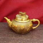 Bronze Teapot Mountain Water Teapot Dragon And Phoenix Teapot Creative Copper Ornament Home Office Decoration Wholesale