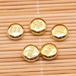 Shajin Little Gold Beans Lucky Rice Bucket Decorative Ornaments Imitation Gold Crafts Props Wealth Attracting Home Decor