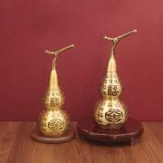 Bronze Cloud Hundred Blessings Gourd Metal Artwork Office Living Room Decorative Ornaments Lucky Character Bronze Gourd Design - Image 2