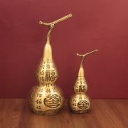 Bronze Cloud Hundred Blessings Gourd Metal Artwork Office Living Room Decorative Ornaments Lucky Character Bronze Gourd Design - Image 3
