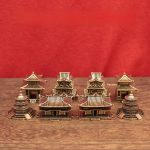 Bronze Vintage Building Creative Display Piece Artificial Mountain Landscaping Fish Tank Miniature Landscape Decoration Metal Craft