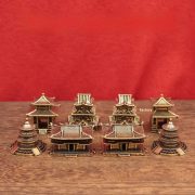 Bronze Vintage Building Creative Display Piece Artificial Mountain Landscaping Fish Tank Miniature Landscape Decoration Metal Craft
