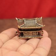 Bronze Vintage Building Creative Display Piece Artificial Mountain Landscaping Fish Tank Miniature Landscape Decoration Metal Craft - Image 4