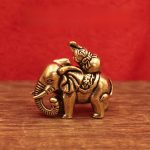 Aged Brass Elephant Tabletop Decoration Attracting Wealth And Happiness Small Copper Keychain Pendant Cultural Art Tea Pet