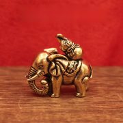 Aged Brass Elephant Tabletop Decoration Attracting Wealth And Happiness Small Copper Keychain Pendant Cultural Art Tea Pet