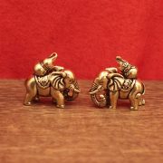 Aged Brass Elephant Tabletop Decoration Attracting Wealth And Happiness Small Copper Keychain Pendant Cultural Art Tea Pet - Image 2