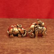Aged Brass Elephant Tabletop Decoration Attracting Wealth And Happiness Small Copper Keychain Pendant Cultural Art Tea Pet - Image 3