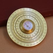 Bronze Octagonal Compass Pointer Multi-circle Rotatable Stress Relief Handle Living Room Desktop Decoration Ornaments
