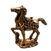 Retro Bronze Lucky Horse Figurine With Tuo Yuan Bao Copper Coin Success Craft Home Office Decorations Custom Metal Work - Image 5