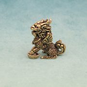 Retro Bronze麒麟 Figurines Wealth Attracting Fortune Bringer Desktop Tea Pets Pair Zen Enlightenment Bronze Ornaments - Image 4