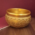 Lucky Fortune Yellow Bronze Money Box Business Opening Decorative Item For Shop Home Living Room Decoration Rice Drum
