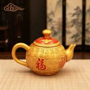 Creative Golden Red Lucky Charm Handheld Craftwork Desktop Decoration Artistic Metal Ornaments Wealth Attracting Figurine - Image 3