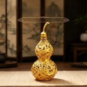 Bronze Hollow Carved Dragon And Phoenix Gourd Artistic Decorations Creative Living Room Tabletop Entranceway Ornaments - Image 2