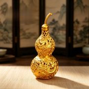 Bronze Hollow Carved Dragon And Phoenix Gourd Artistic Decorations Creative Living Room Tabletop Entranceway Ornaments - Image 4